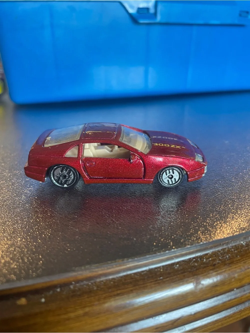 Vintage Hot Wheels 1989 Nissan 300ZX Rare Metal Flake RED Doors Open Loose